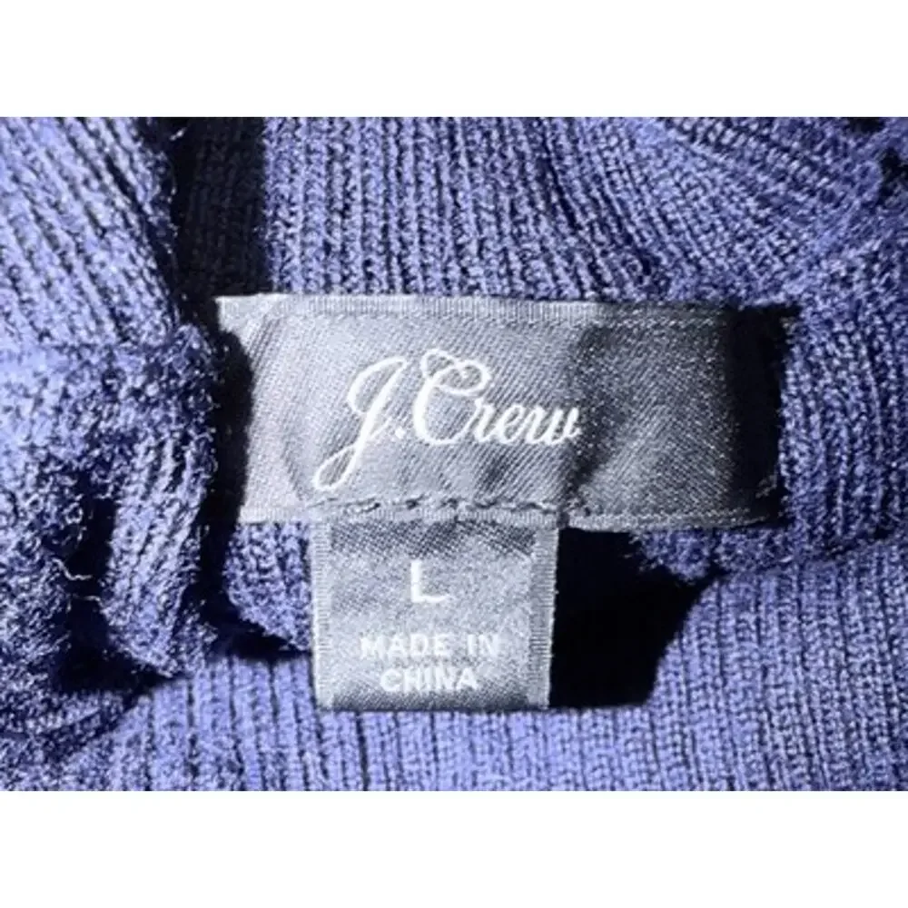 J. Crew Dark Academia Navy Puff Sleeved Turtleneck Regencycore (Vintage) Inspire